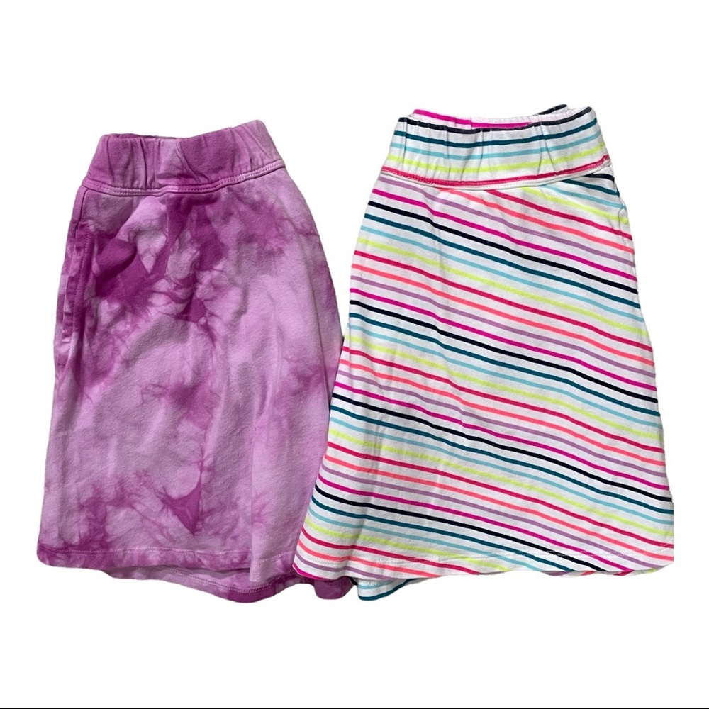 Gap Kids 2 Medium Skort Shorts Purple Tie Dye and Multi Color Stripes